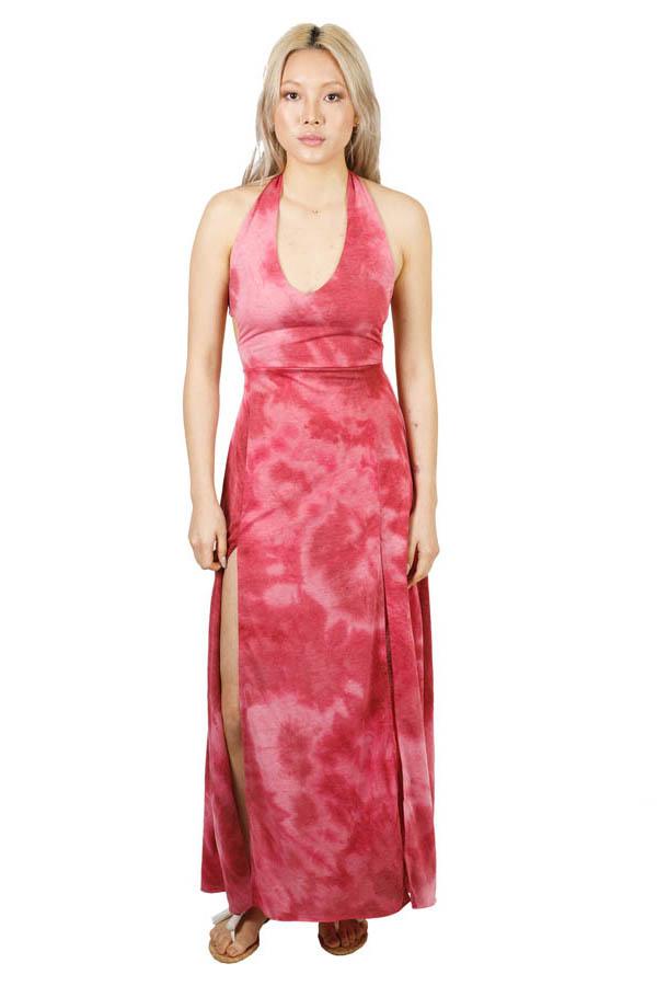 chinese dress ladies High Tide Double Slit Tie-Dye Halter Dress – Lakhay-Retail