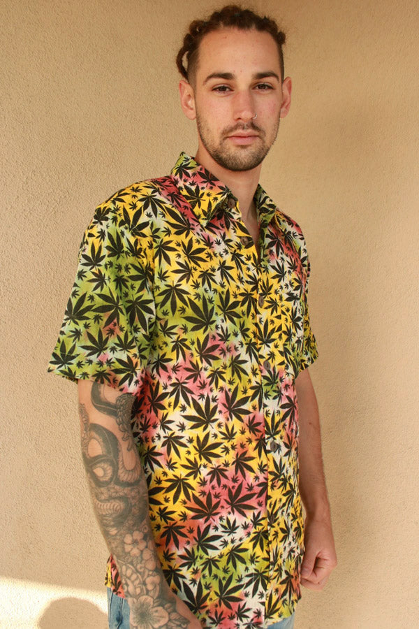 Hippie Canna-Leaf Short-Sleeve Button-Down – Lakhay-Retail