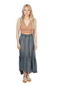 Boho Paisley Waves Hi-Low Gypsy Skirt