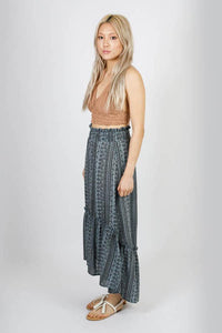 Boho Paisley Waves Hi-Low Gypsy Skirt