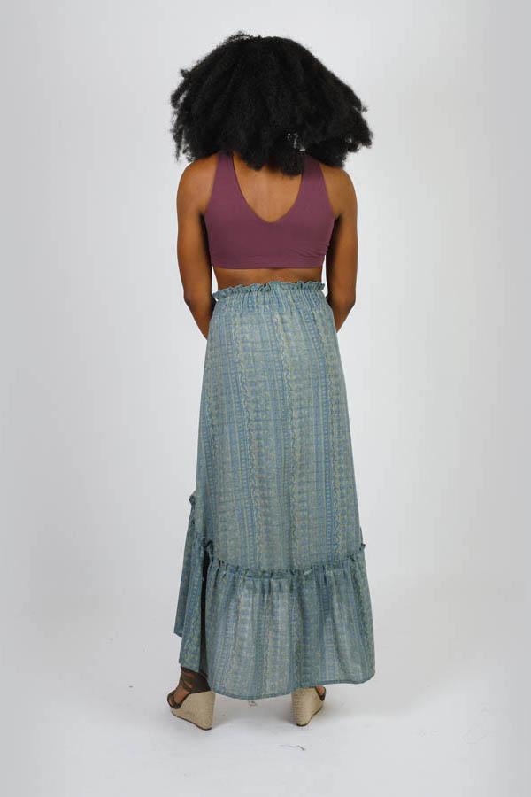 Boho Paisley Waves Hi-Low Gypsy Skirt