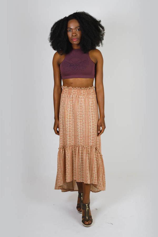 Boho Paisley Waves Hi-Low Gypsy Skirt