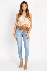 The Gypsy Duo - A Leather Duo Pack Hip Bag Belt-Brown