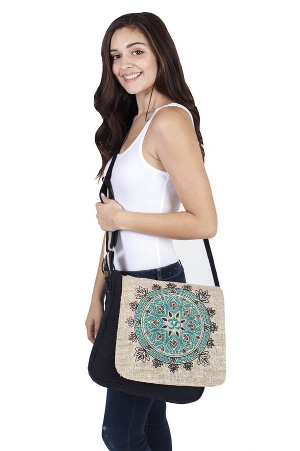 Bohemian Hippie Style Bag Cotton Canvas Sling Crossbody Messenger