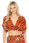 Monarch Butterfly Deep V Crop Top