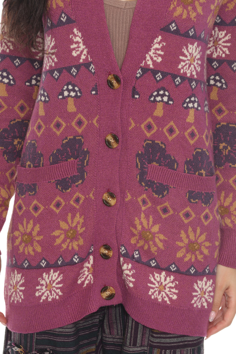 Fair Isle Mushroom Cardigan
