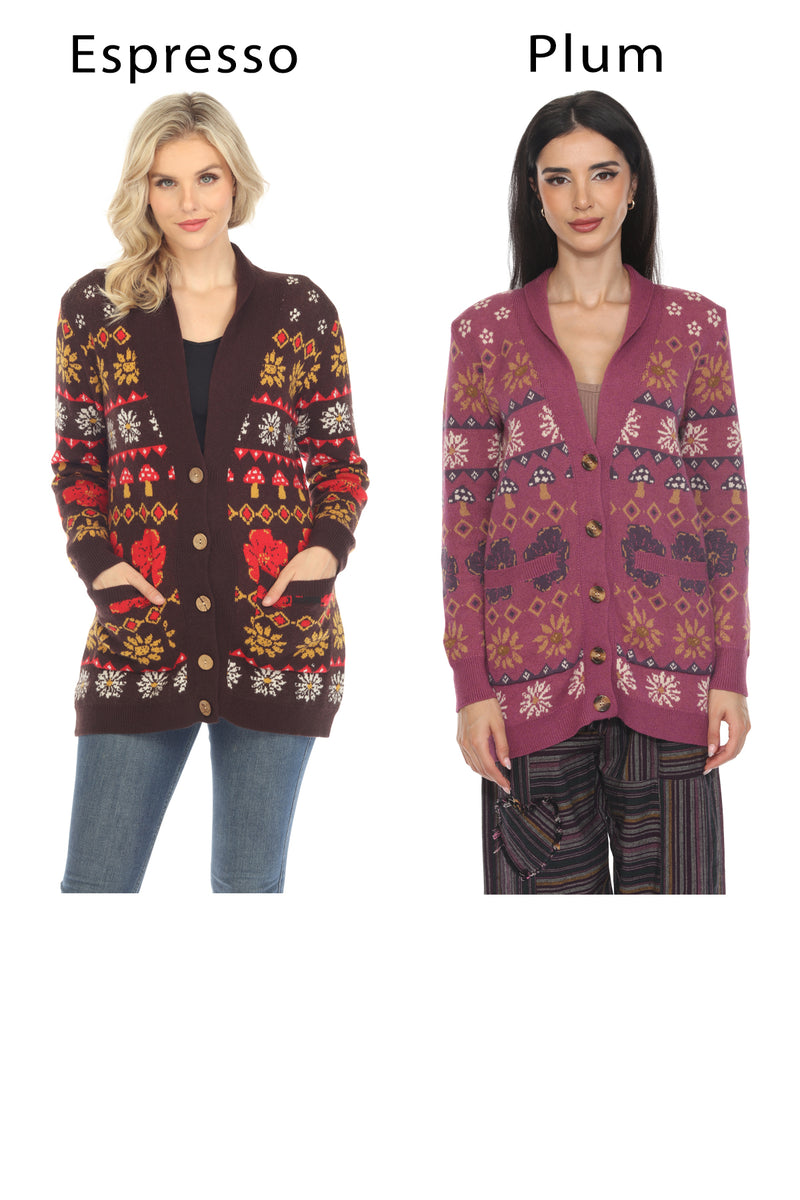 Fair Isle Mushroom Cardigan