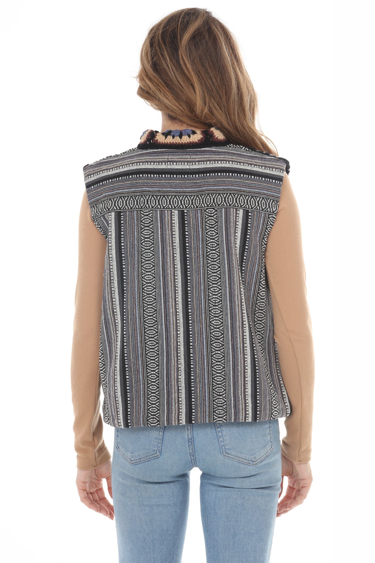 Crochet Mandala Fleece Lined Vest 