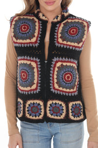 Crochet Mandala Fleece Lined Vest 