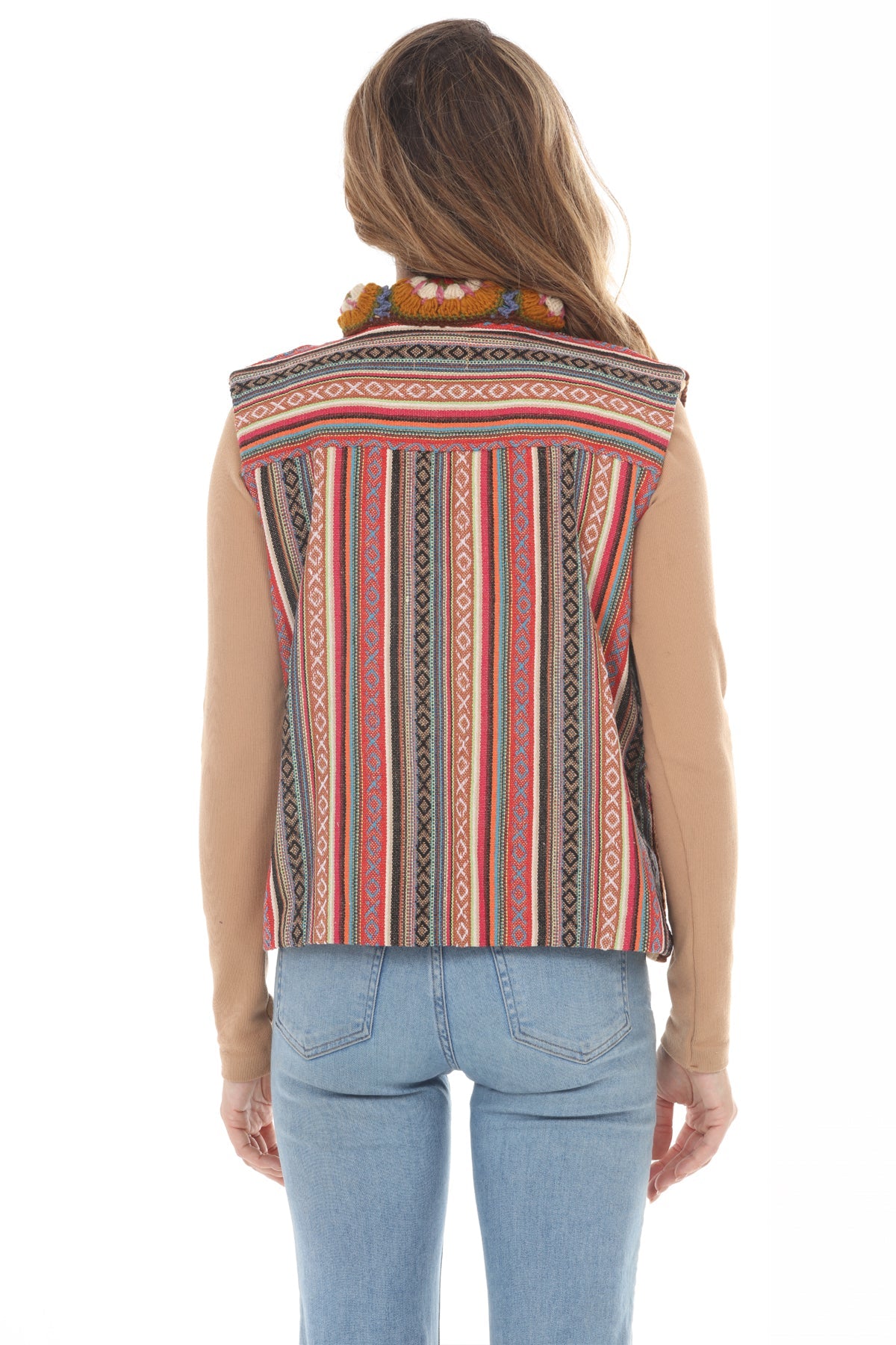 Crochet Mandala Fleece Lined Vest 