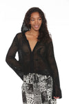 Celestial Lacy Cropped Zip Hoodie