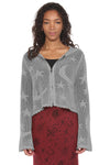 Celestial Lacy Cropped Zip Hoodie
