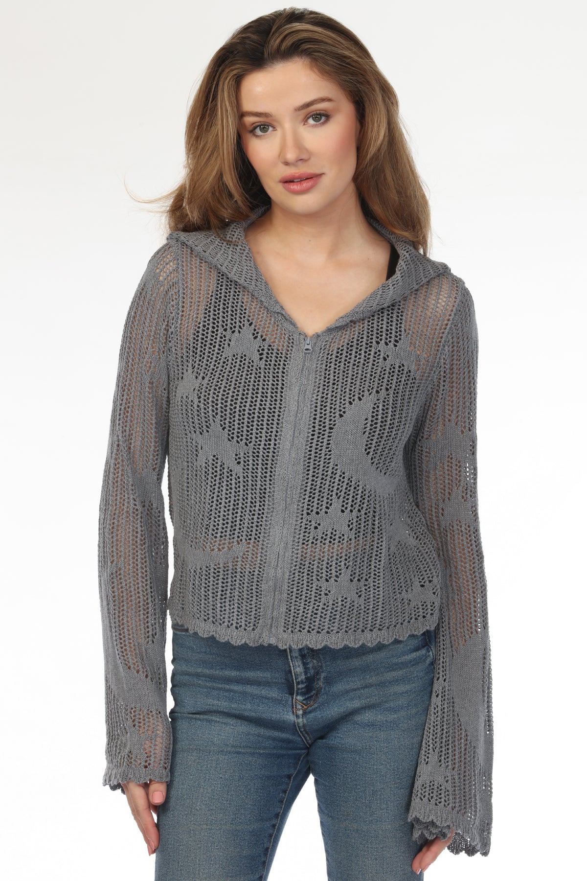 meltthelady cropped jersey II グレー Cozy Crush Cropped Zip | florence by mills fashion