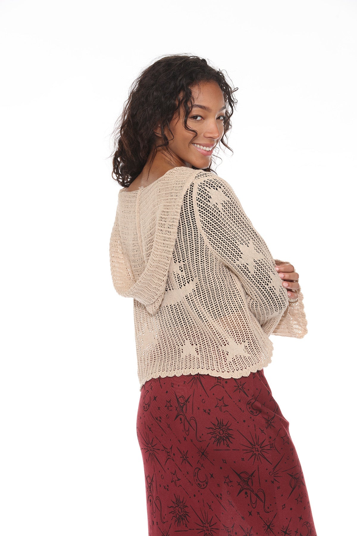 Celestial Lacy Cropped Zip Hoodie – Lakhay-Retail