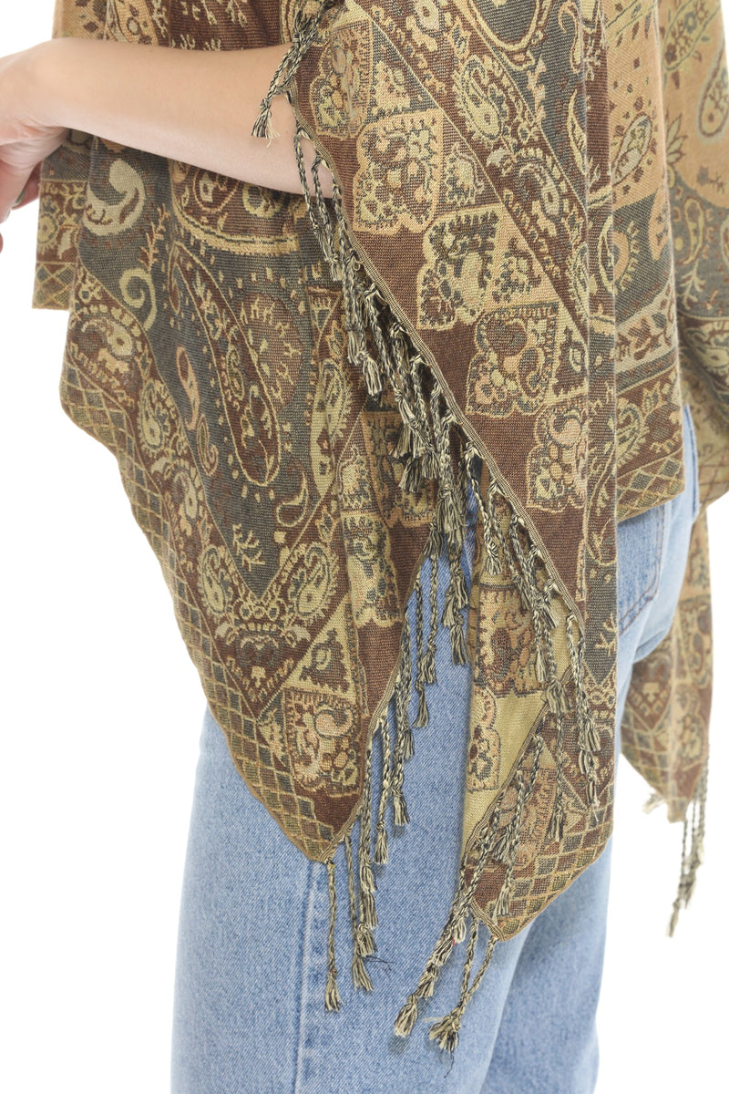 Fringe Paisley Shawl Top
