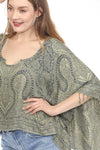 Lotus Paisley Fringe Shawl Top