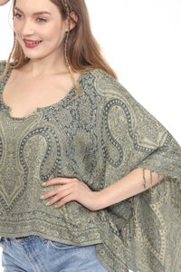 Lotus Paisley Fringe Shawl Top