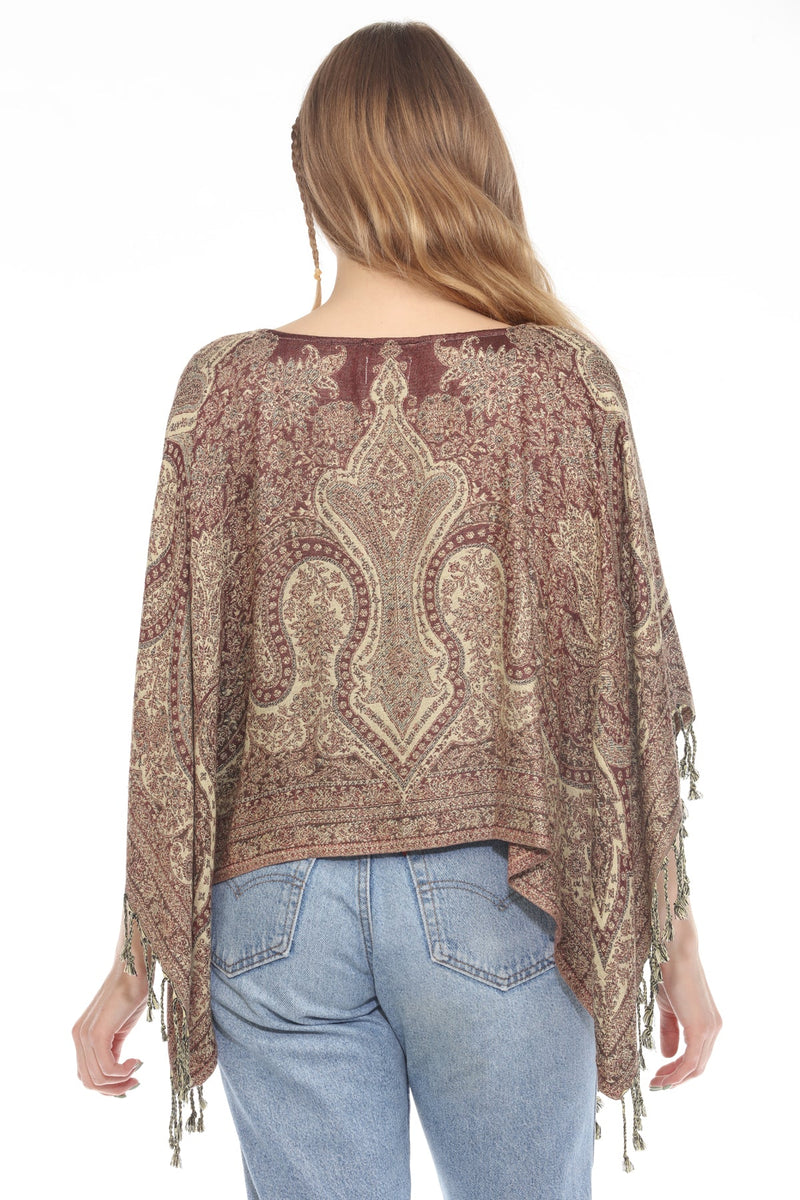 Lotus Paisley Fringe Shawl Top