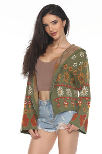 Fair Isle Mushroom Zip Hoodie