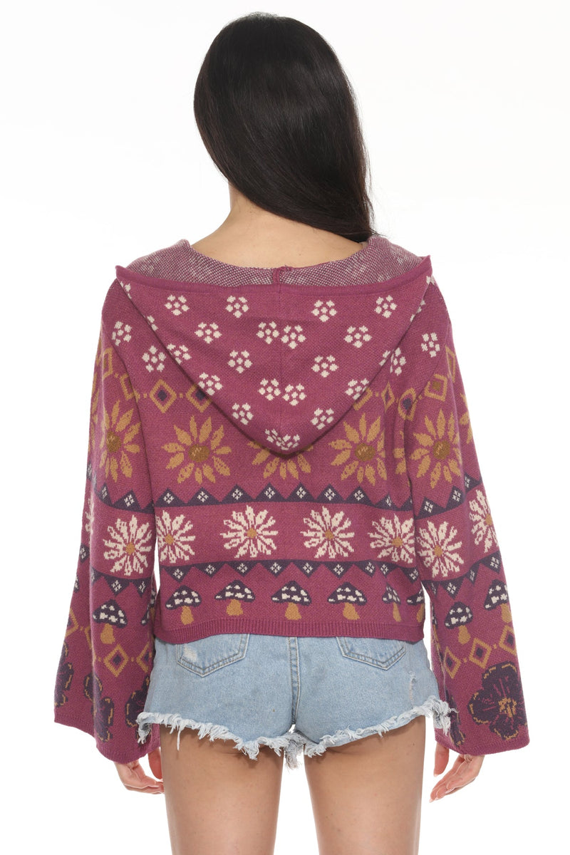 Fair Isle Mushroom Zip Hoodie