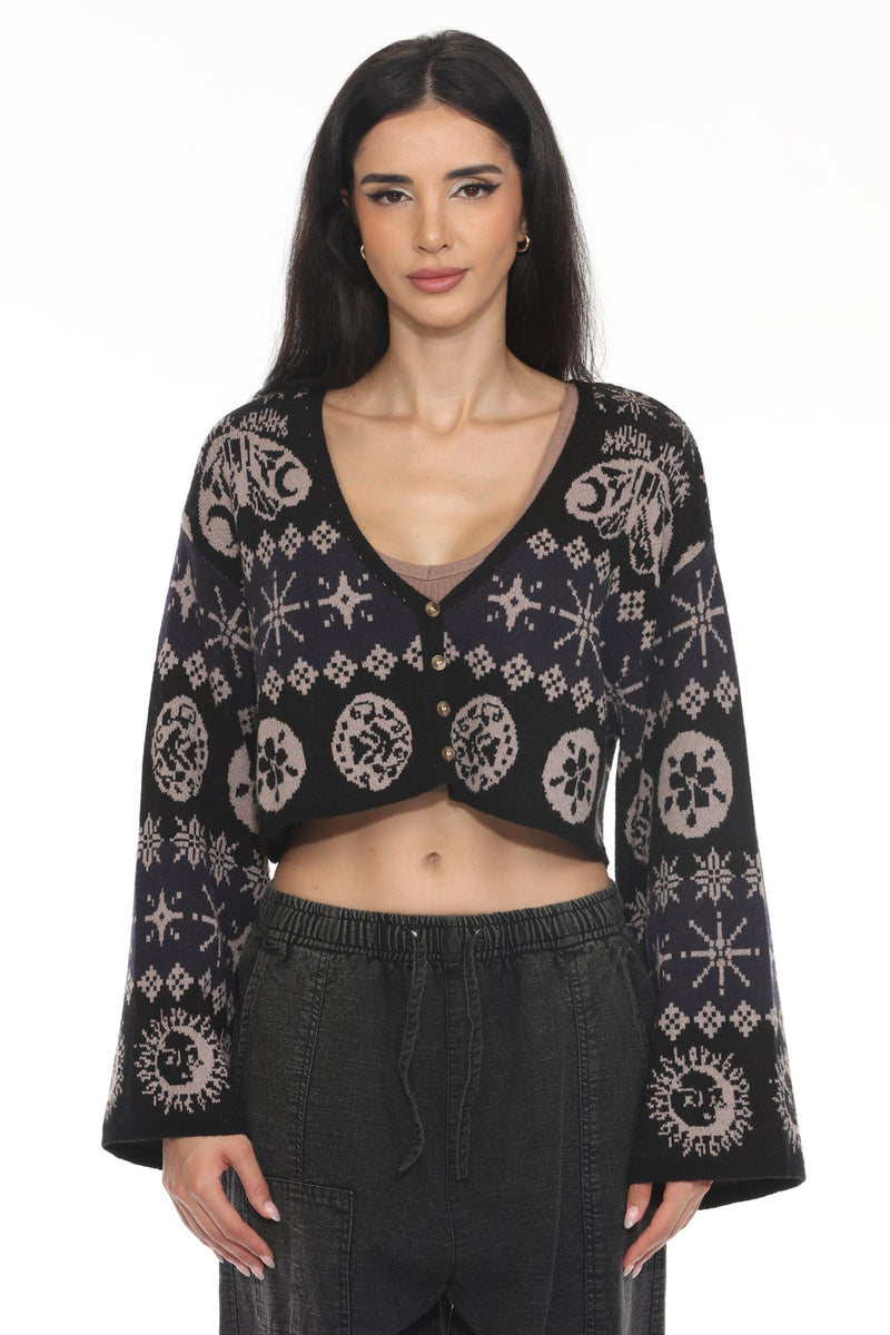 Fair Isle Celestial Crop Cardigan