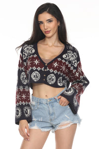 Fair Isle Celestial Crop Cardigan