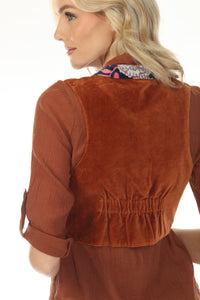 Floral Velvet Buttoned Vest