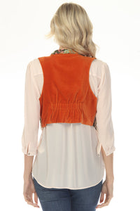 Floral Velvet Buttoned Vest