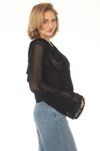 Butterfly Lacy Cropped Zip Hoddie