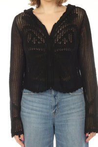Butterfly Lacy Cropped Zip Hoddie