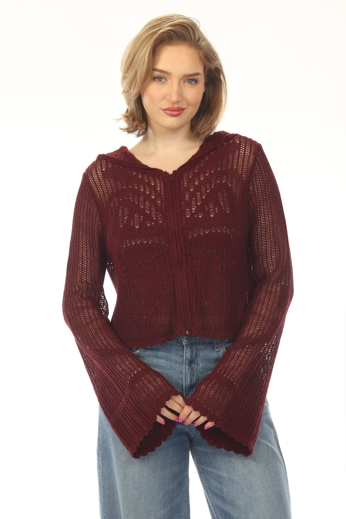 Butterfly Lacy Cropped Zip Hoddie – Lakhay-Retail