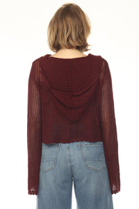 Butterfly Lacy Cropped Zip Hoddie