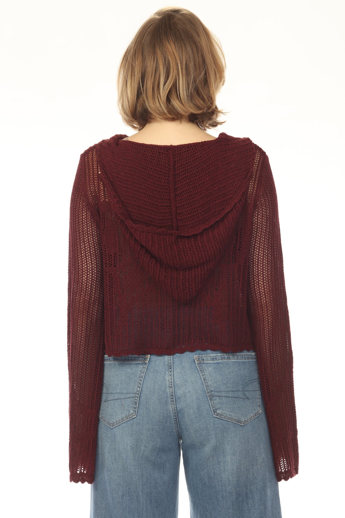 Butterfly Lacy Cropped Zip Hoddie