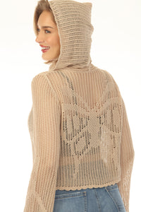Butterfly Lacy Cropped Zip Hoddie