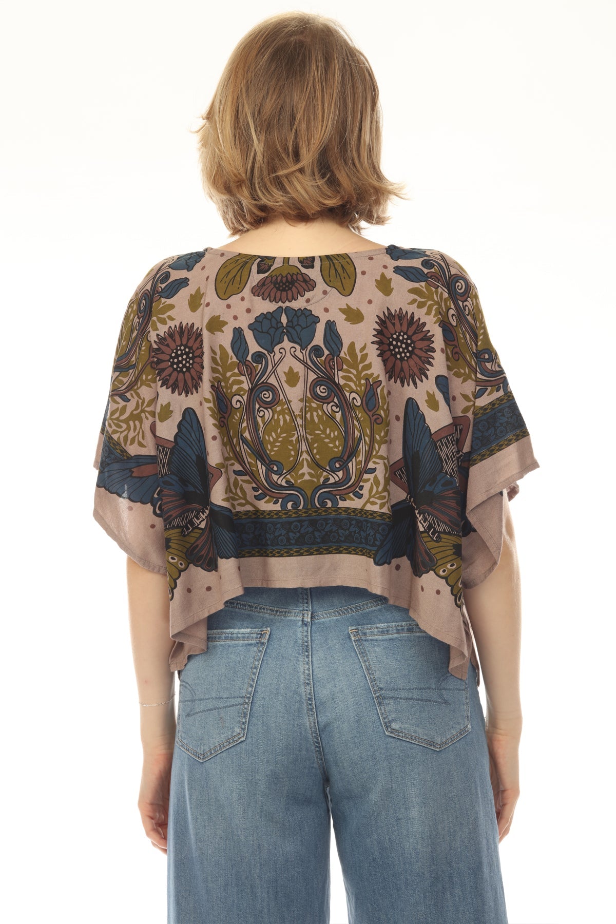 Butterfly Sunflower Scarf Top