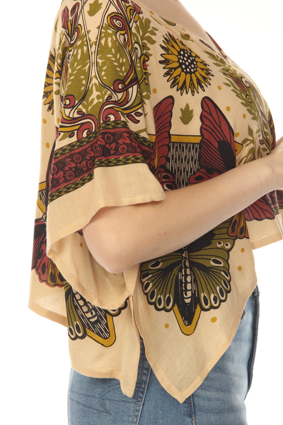 Butterfly Sunflower Scarf Top