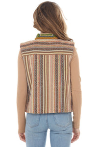 Geo Patchwork Crochet Wool Vest