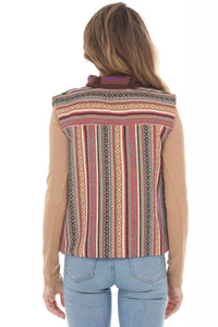 Geo Patchwork Crochet Wool Vest