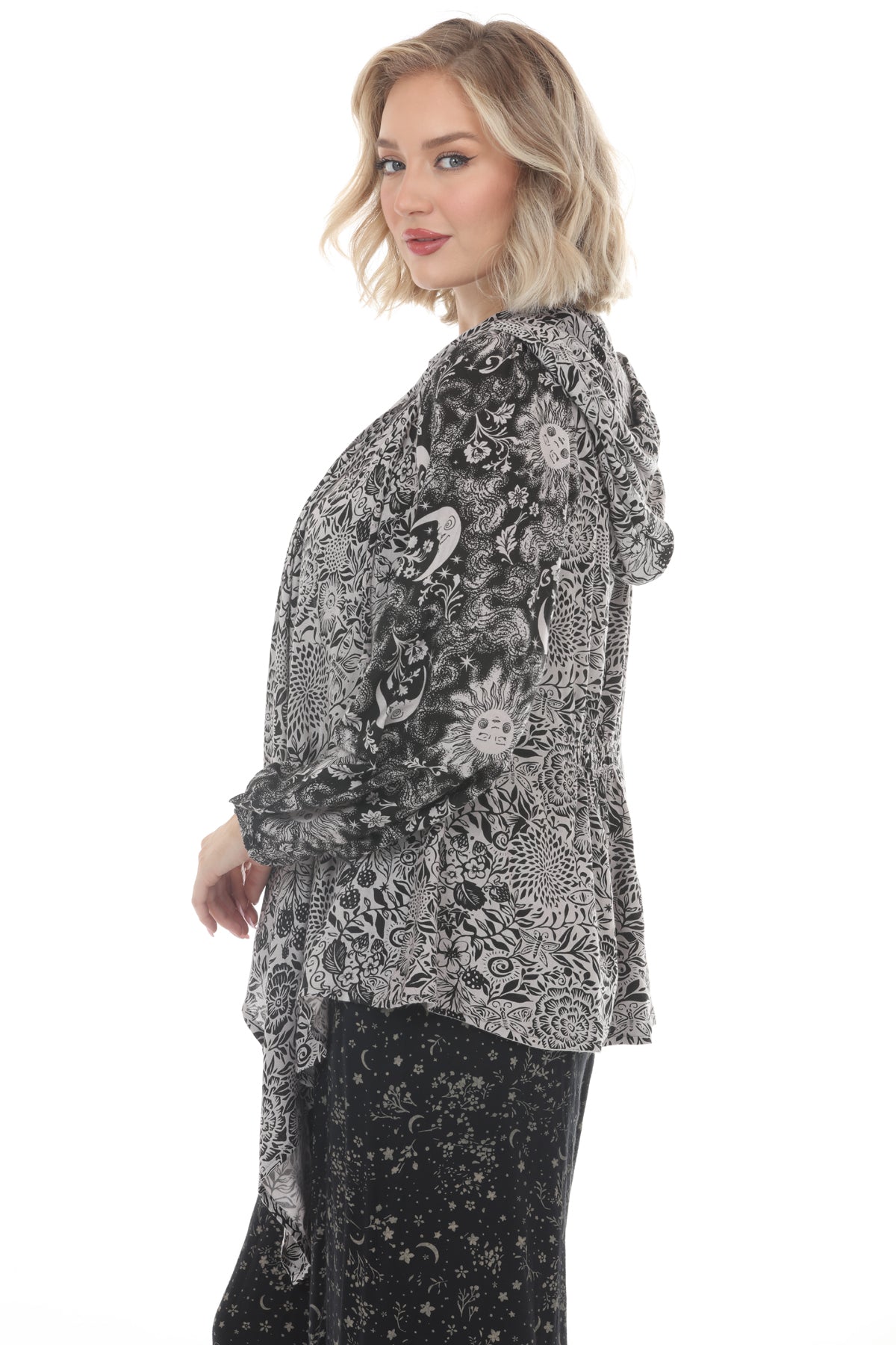 Romantic Celestial Flowy Hoodie