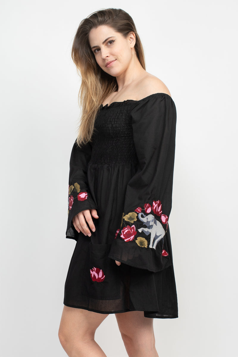 Elephant Embroidery Dress