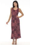 Stonewashed Button Front Midi Dress