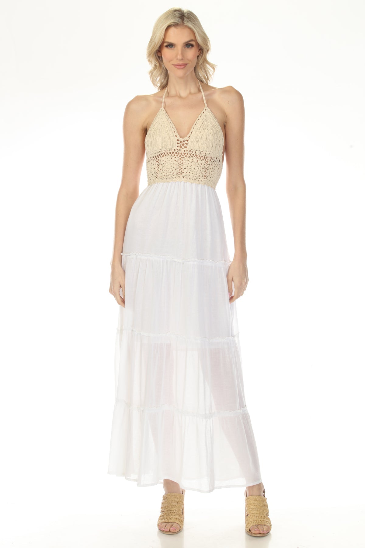 Romantic Lace Crochet Maxi Dress