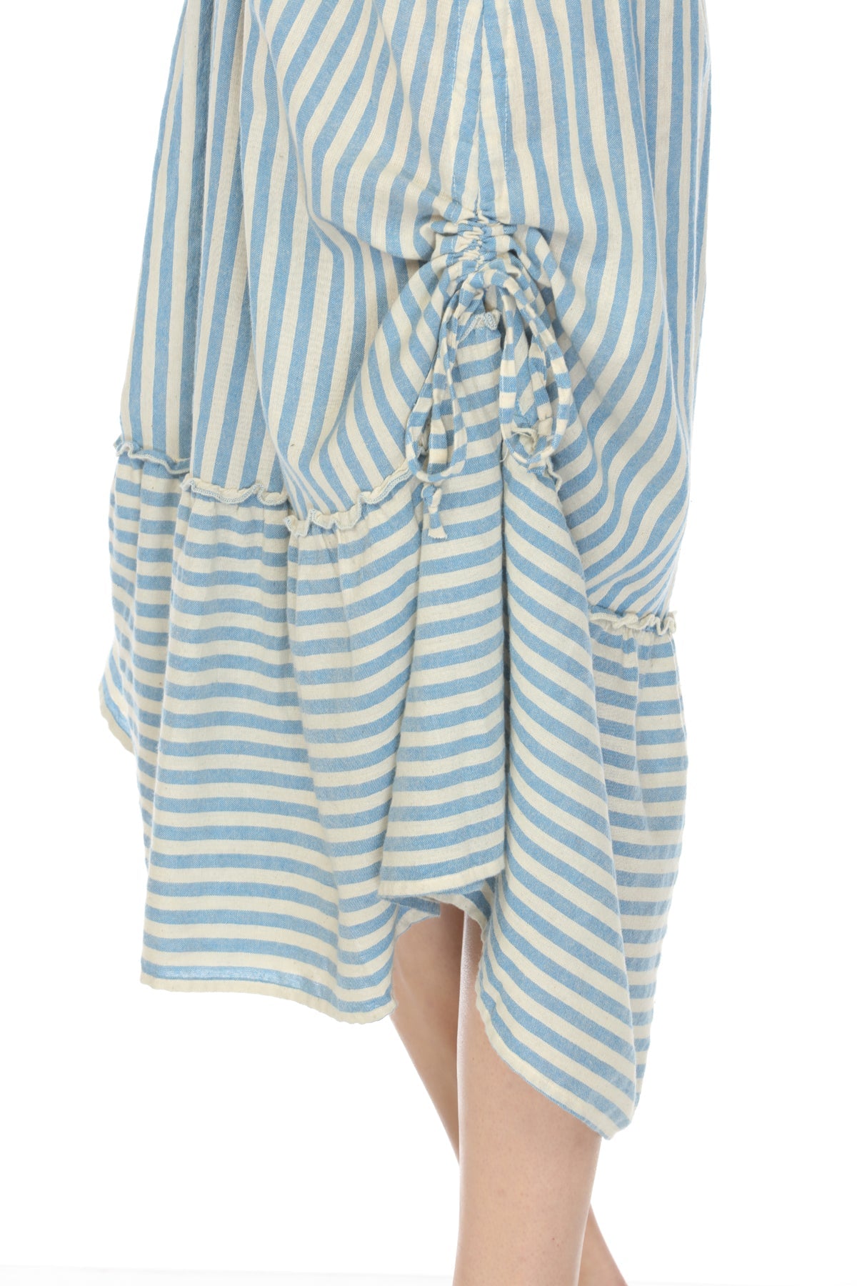 Convertible Drawstring Striped Dress