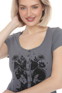 Mushroom Henley Jersey Dress
