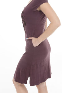 Mushroom Henley Jersey Dress