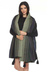 Moss Stripe Cotton Blanket