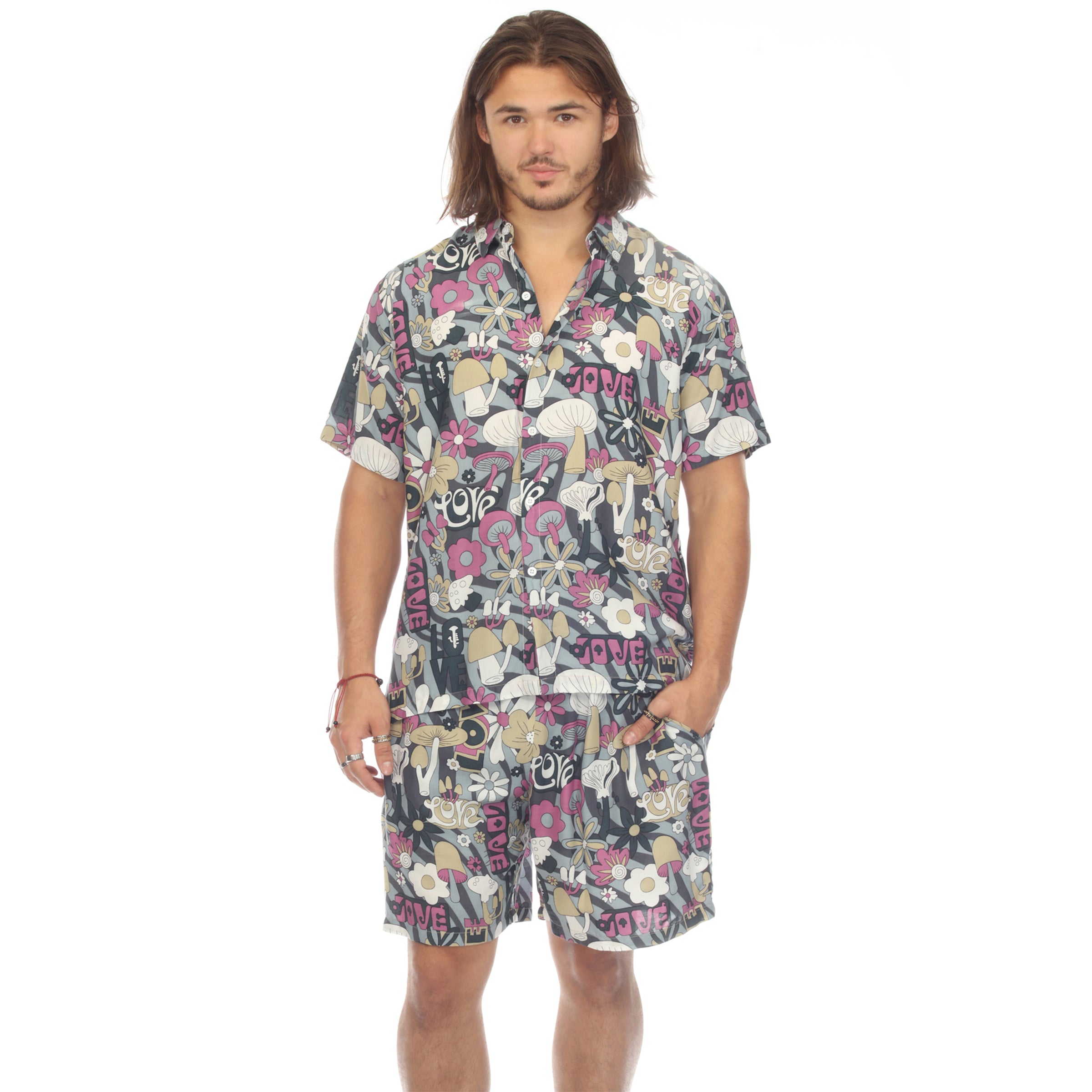 Mushroom Love Print Hawaiian Shirt