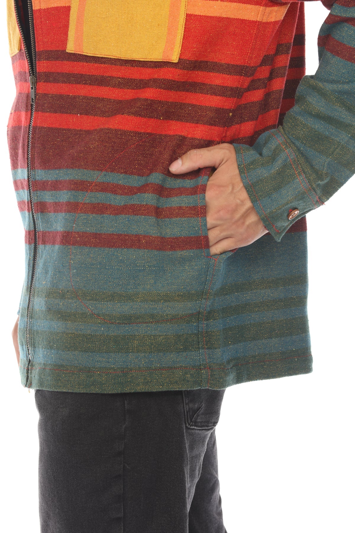 Ombre Striped Zipper Shirt Jacket – Lakhay-Retail