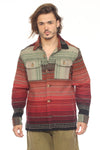 Moss Stripe Button Shirt Jacket