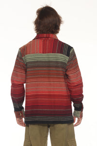 Moss Stripe Button Shirt Jacket